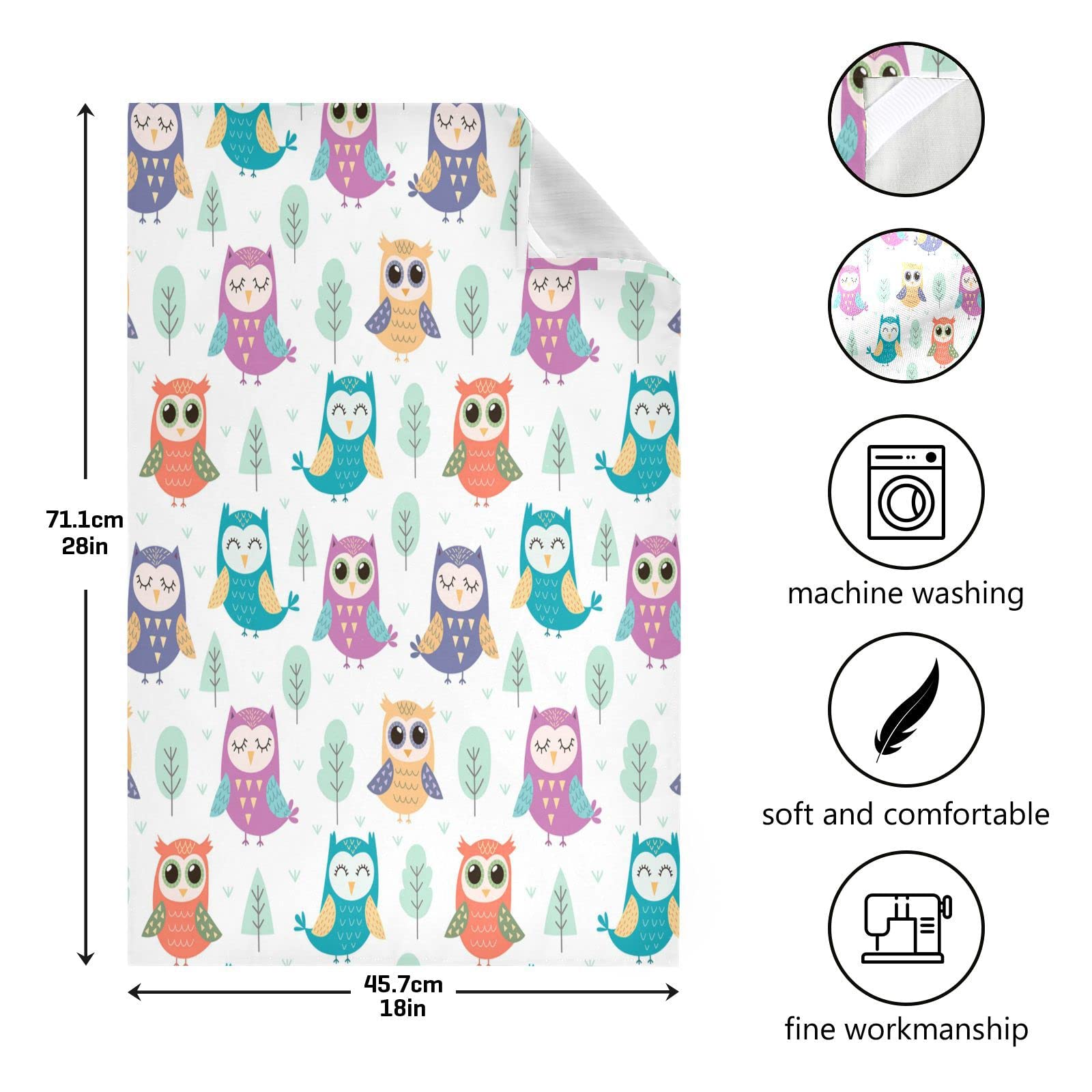 Kigai 6 Pack Tree Cute Owl Kitchen Towels Soft Highly Absorbent Dish Towels Reusable Tea Towels Set 28 x 18 Inch