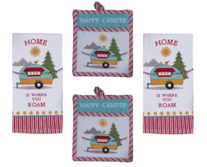 kay dee designs 4 piece home is where you roam camper dish towels potholders bundle