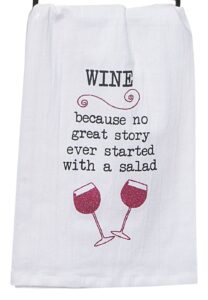 kay dee designs wine story krinkle flour sack towel with glitter dye