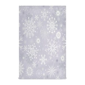 alaza gray white winter snowflakes christmas decorative kitchen dish towels set of 4,soft and absorbent kitchen hand towels home cleaning towels dishcloths,18 x 28 inch
