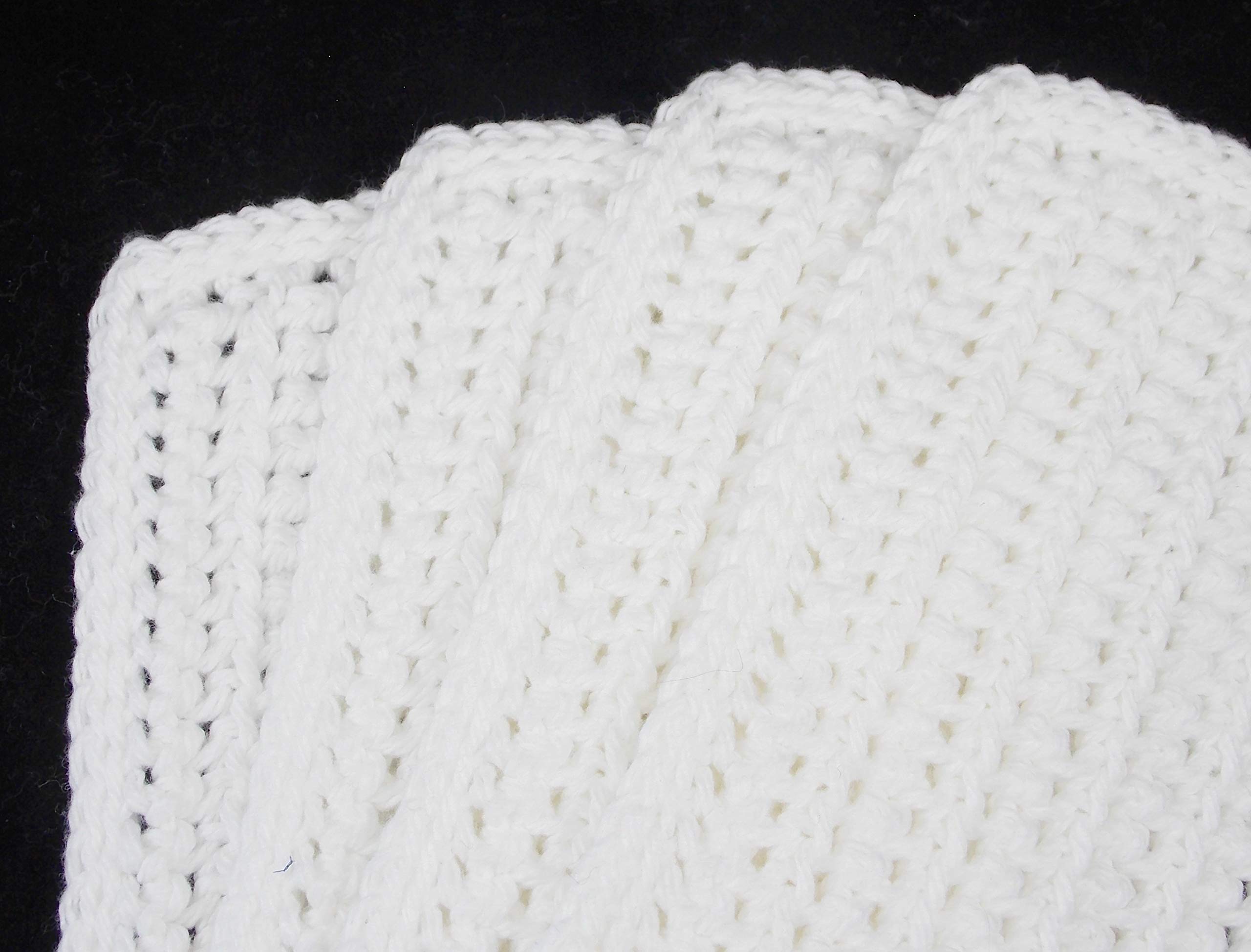 Set of 4 Handmade White 4 inch x 7 inch Rectangular Crochet Cotton Dishcloths