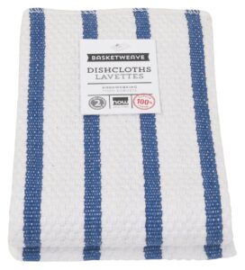 now designs basketweave kitchen dishcloth, set of two, royal blue