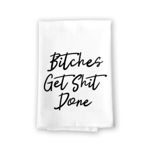 honey dew gifts, bitches get shit done, 27 inches by 27 inches, dish towel, flour sack towels, funny kitchen towels, cotton dish towels for kitchen, dish towel for kitchen