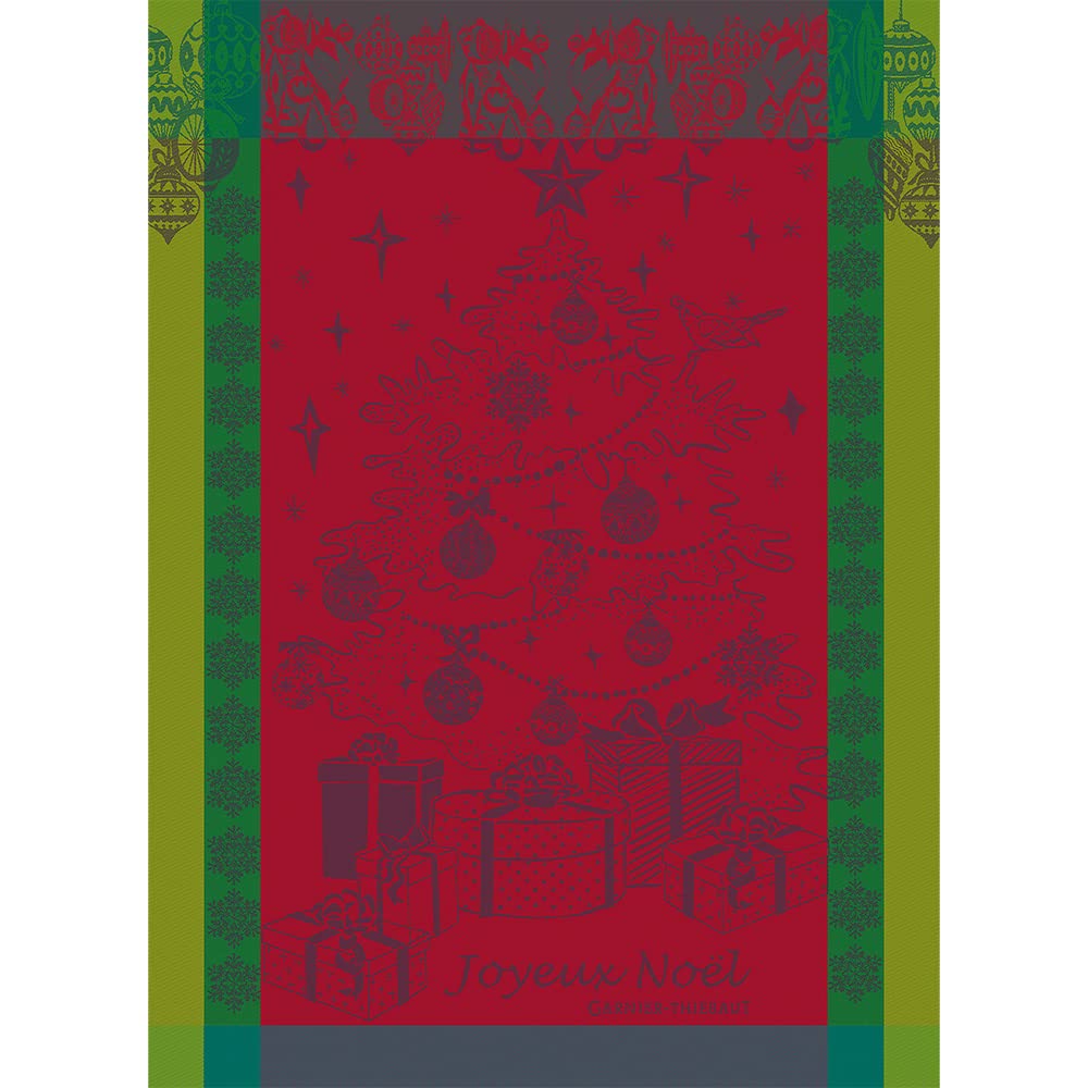 GARNIER-Thiebaut, Reveillon Noel French Christmas Jacquard Kitchen/Tea Towel, 100% Cotton