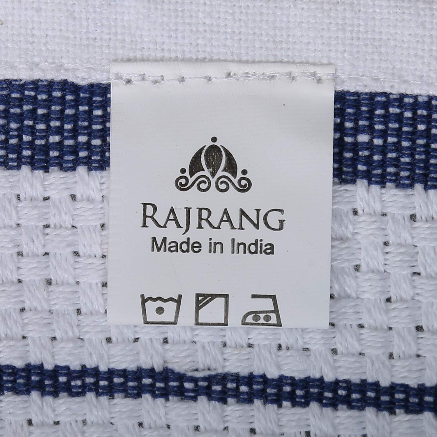 RAJRANG Dish Drying Kitchen Towels with Hanging Loops - 18 x 28 Inches Washable Ultra Absorbent and Quick-Dry Cloths for Everyday Cleaning - Set of 4 - Navy and White