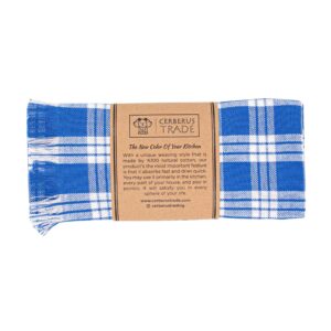 Cerberus Trade Dish and Kitchen Towels -0 Cotton Bar and Hand Towels, Absorbent for Dishes, Blue (Set of 4)