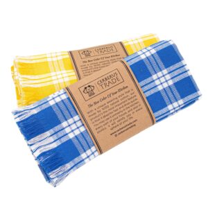 Cerberus Trade Dish and Kitchen Towels -0 Cotton Bar and Hand Towels, Absorbent for Dishes, Blue (Set of 4)