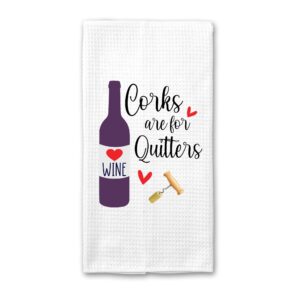 home bar, dish towels, kitchen towel, tea towels, bar towel, bourbon, funny bar towel, bourbon bar, bar, house bar, funny dish towel corks are for quitters towel