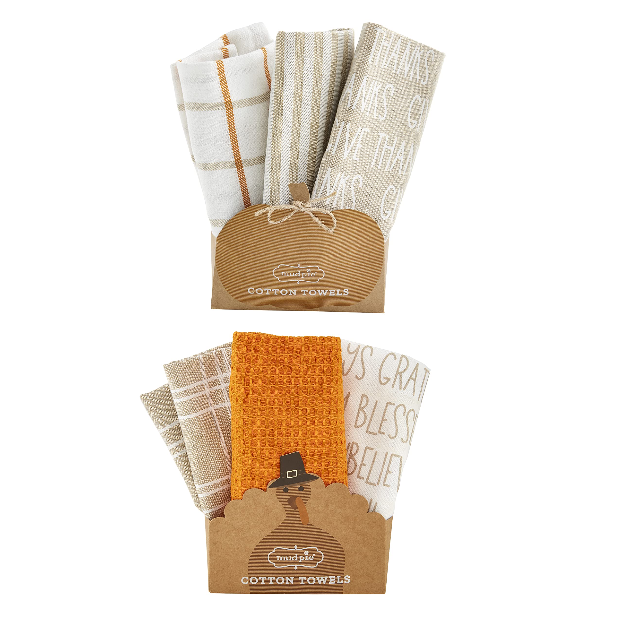 Mud Pie Fall Set of 3 Towels, Always Thankful, 26" x 16.5"