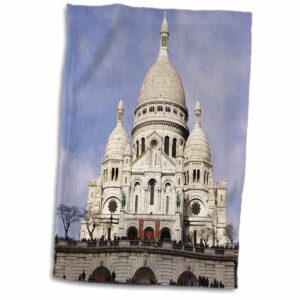 3drose 2 travel - france - basilica of the sacred heart of paris - towels (twl-239234-1)