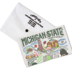 Catstudio Dish Towel, Michigan State University Spartans Hand Towel - Collegiate Kitchen Towel for Michigan State Fans for Students, Graduation, Parents and Alums