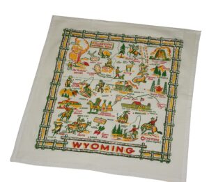 the red & white kitchen co. wyoming state souvenir dish towel