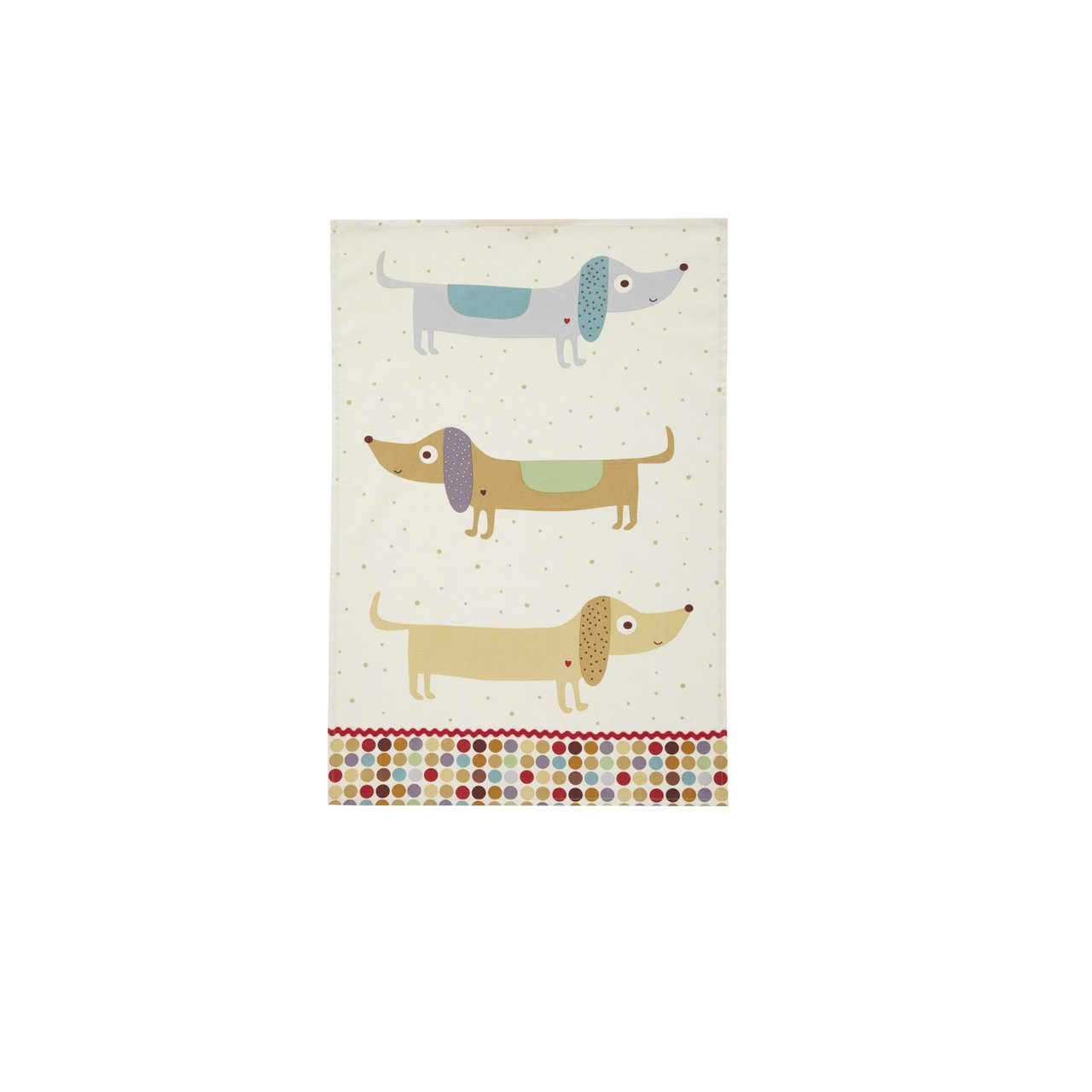 Ulster Weavers Hot Dog Tea Towel, 100% Cotton - with Fun, Restro Sausage Dog Hand Drawn Design - Kitchen and Cooking Gifts for Bakers & Chefs - Homeware & Kitchenware Range