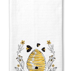 Studio 9Thirty3 Personalized Bee Hive Kitchen Dish Towel, Personalized Kitchen Gift, Gift for Her, Stocking Stuffer, Hostess Gift