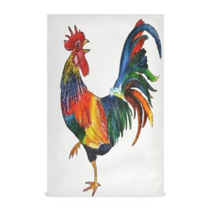 alaza colorful rooster white kitchen towels dish bar tea towel dishcloths 1 pack super absorbent soft 18 x 28 inches