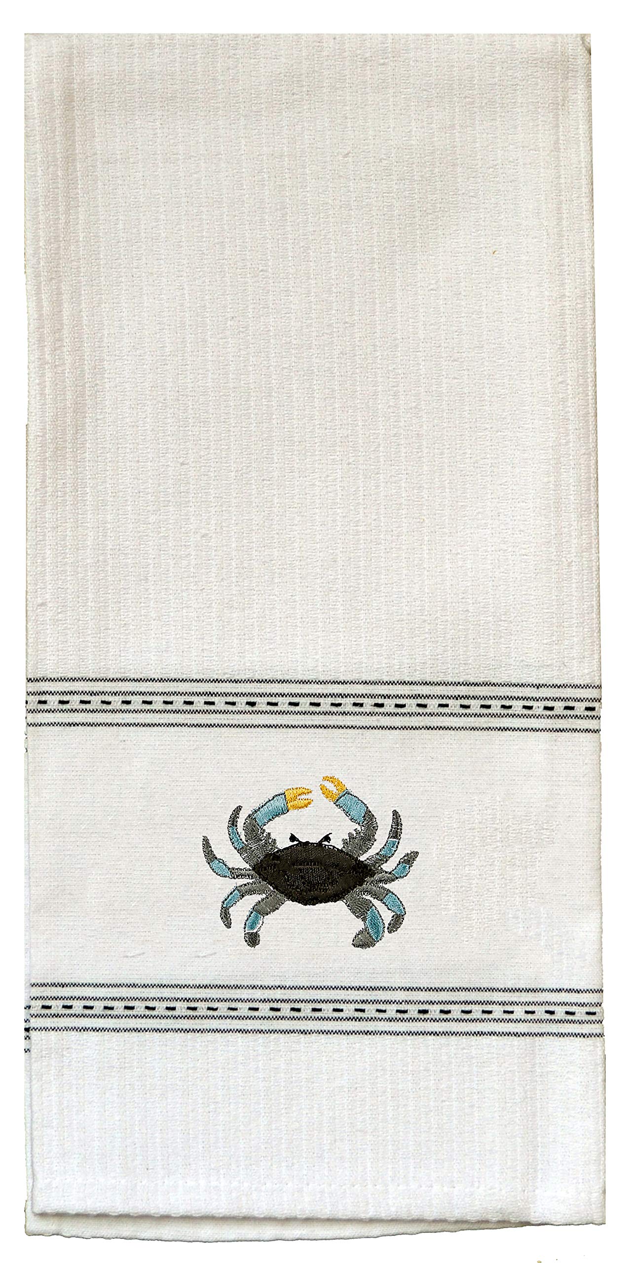 Taylor & Co Blue Crab Embroidered Kitchen Towels Pack of 6