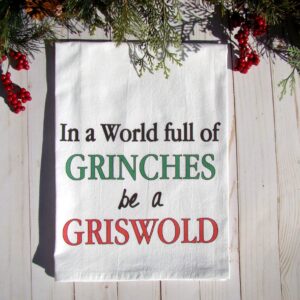 Grinch Griswold Christmas tea towel handmade