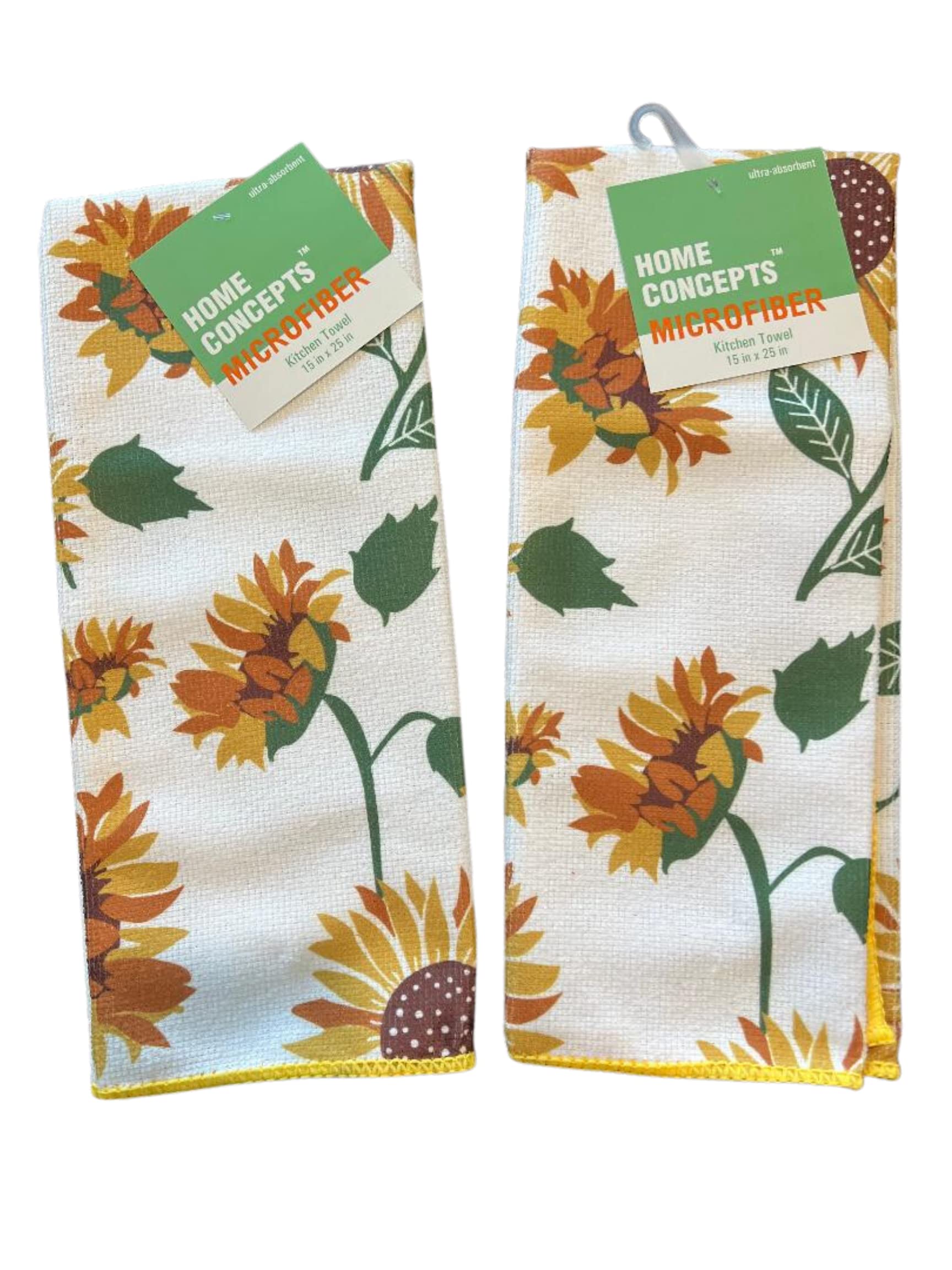 Lunch Money Set of 2 Spring Summer Themed Kitchen Towels : Sunflowers Kitchen Towels