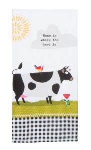 kay dee designs farm charm cow dp terry dish towel, 16 x 20, various