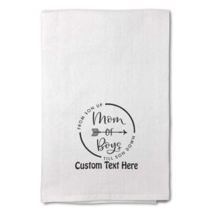 style in print custom mother's day decor flour kitchen towels from son up mom of boys till down fashion humour cleaning supplies dish personalized text here