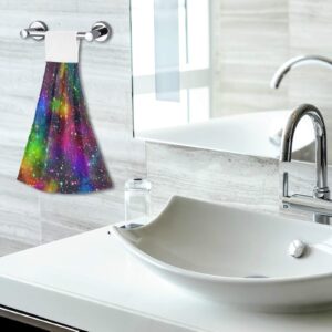 ALAZA Colorful Galaxy Kitchen Towels Tea Towels Dish Towels with Hanging Loop 2 Pack