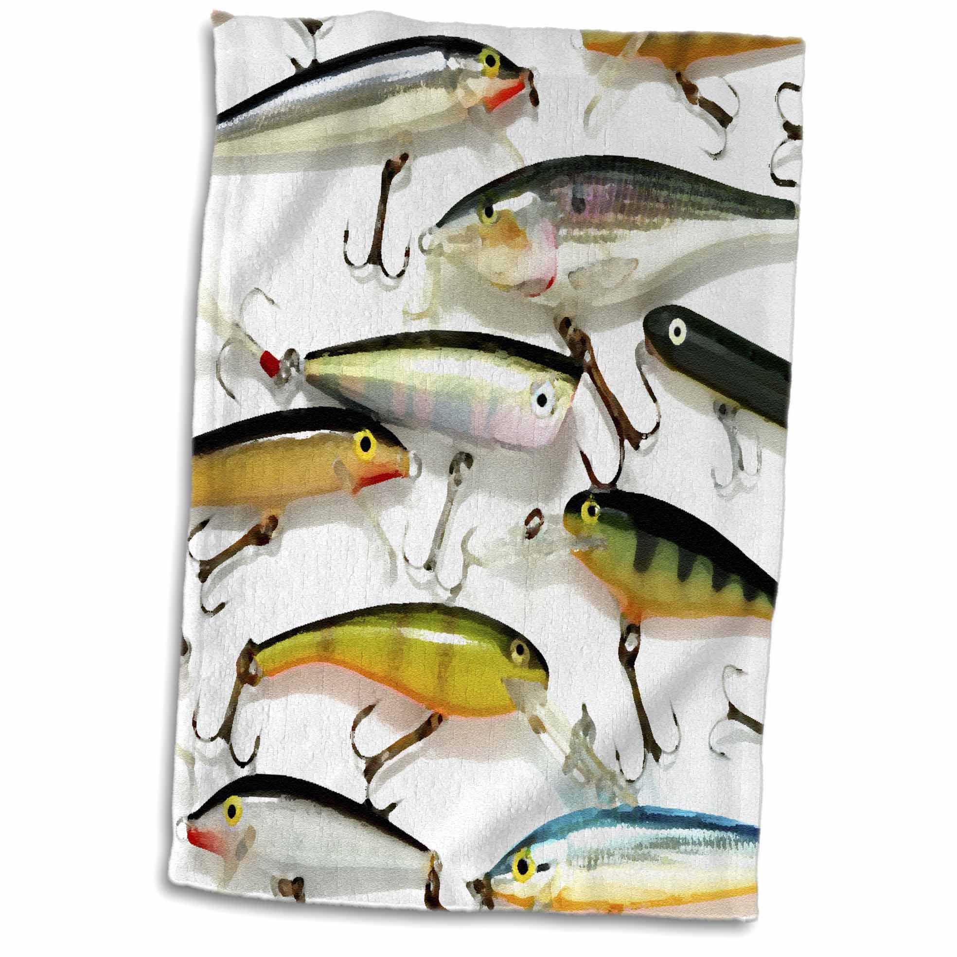 3D Rose Fly Fishing Lures Towel, 15 x 22