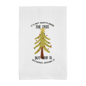 mud pie christmas waffle towel, tree, 25" x 16"