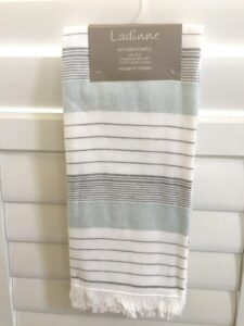 ladinne kitchen towels 3x set oversized 20"x30" white gray greenmade in turkey