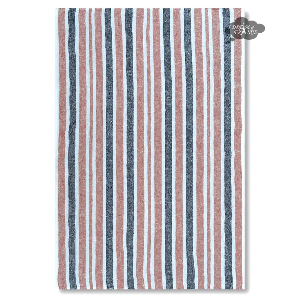 Piantarella Brick French Linen Kitchen Towel by Harmony