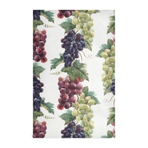 dallonan kitchen towels and dishcloths sets of 6 red white and black grapes vine polyester soft absorbent hand towels for kitchen clearance, dish towel, tea towels, bar towels 28x18 inch