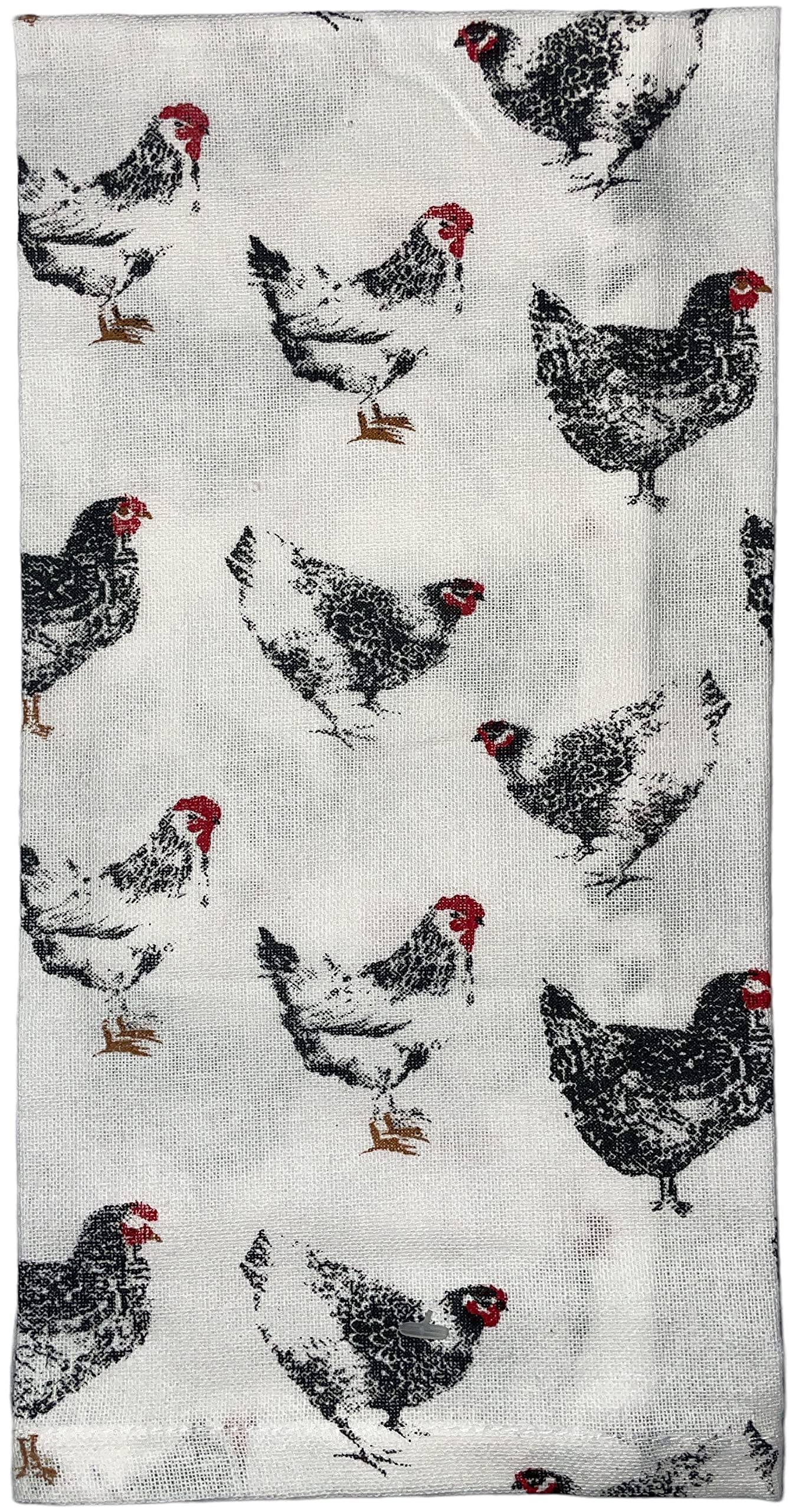 Set of 4, 100% Cotton, Farmhouse Design Black & White Rooster Sentiment Farmers Market, Kitchen Towel Set, Include 2 Kitchen Towels, 1 Pot Holder & 1 Ovenmitt.