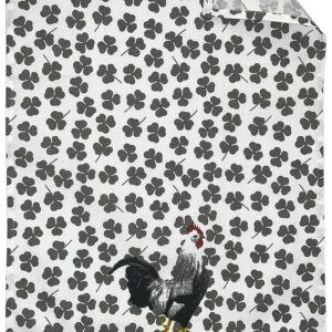 Set of 4, 100% Cotton Black & White Roosters Theme Farmhouse Kitchen Towels Set - Dish Towels, Include 2 Kitchen Towels, 1 Pot Holder & 1 Ovenmitt.