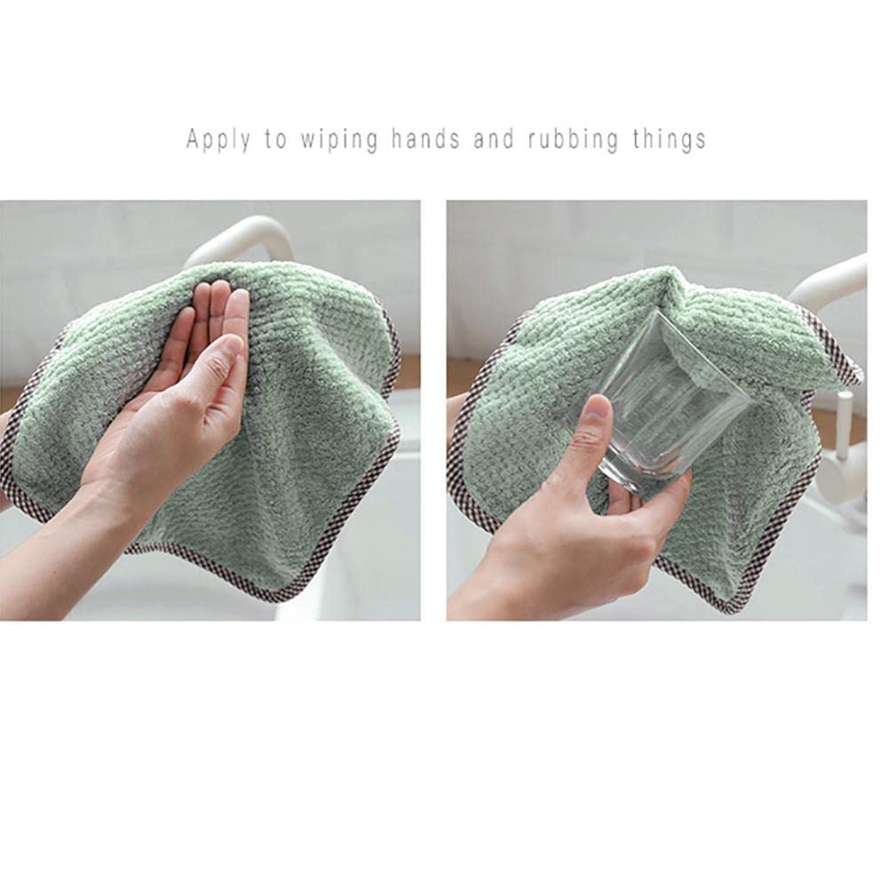 Coral Fleece Cleaning Cloths for Kitchen Super Absorbent Nonstick Oil Washable Fast Drying Velvet Dishcloths 1PC