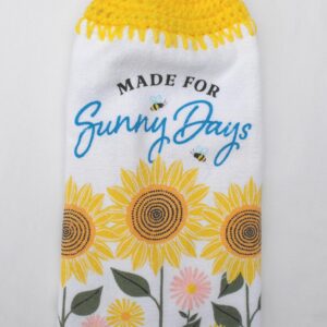 MADE FOR SUNNY DAYS - SUNFLOWER- DOUBLE THICK/FULL HANDMADE HANGING KITCHEN TOWEL