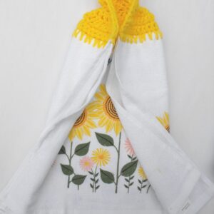 MADE FOR SUNNY DAYS - SUNFLOWER- DOUBLE THICK/FULL HANDMADE HANGING KITCHEN TOWEL