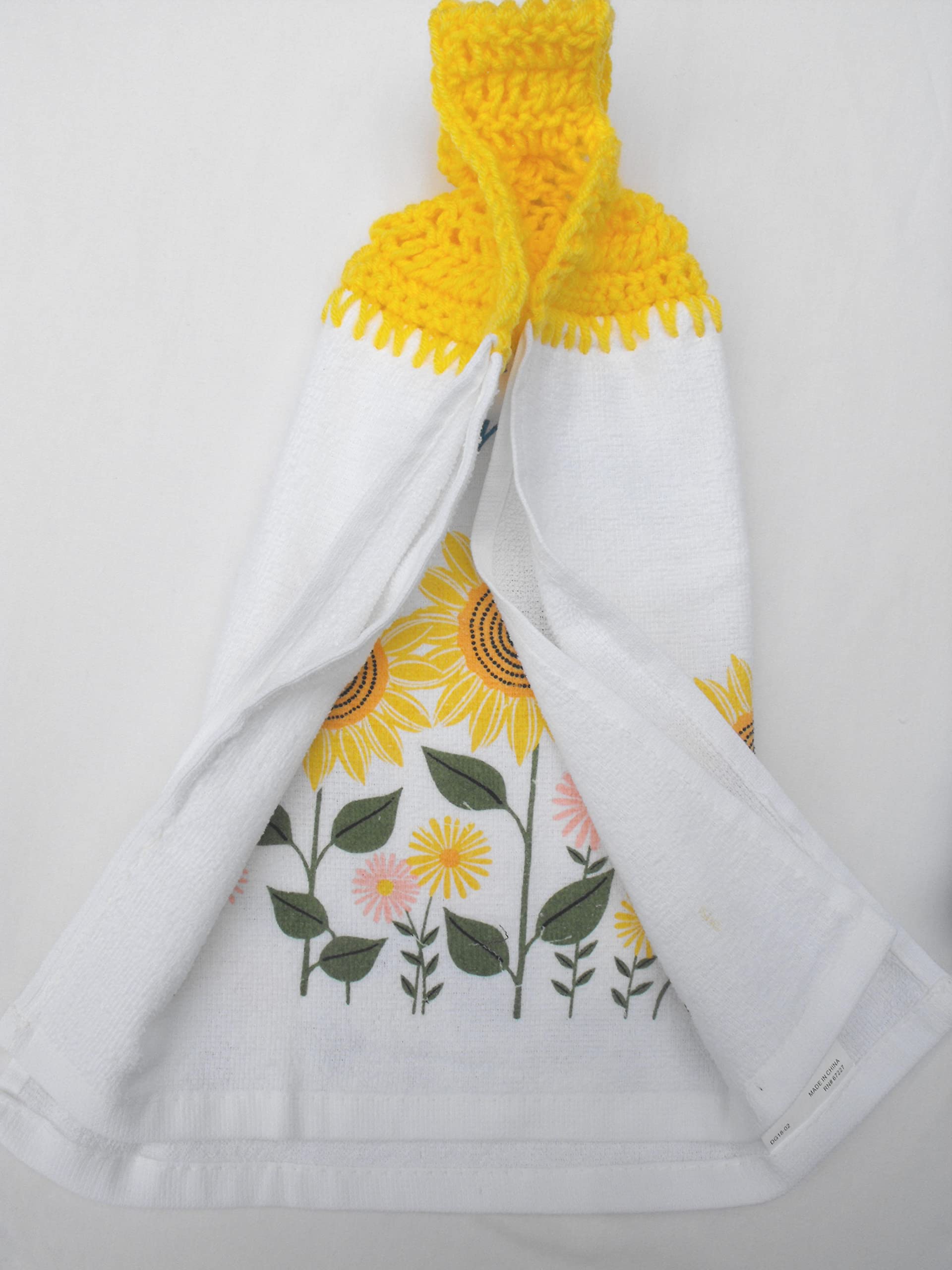 MADE FOR SUNNY DAYS - SUNFLOWER- DOUBLE THICK/FULL HANDMADE HANGING KITCHEN TOWEL