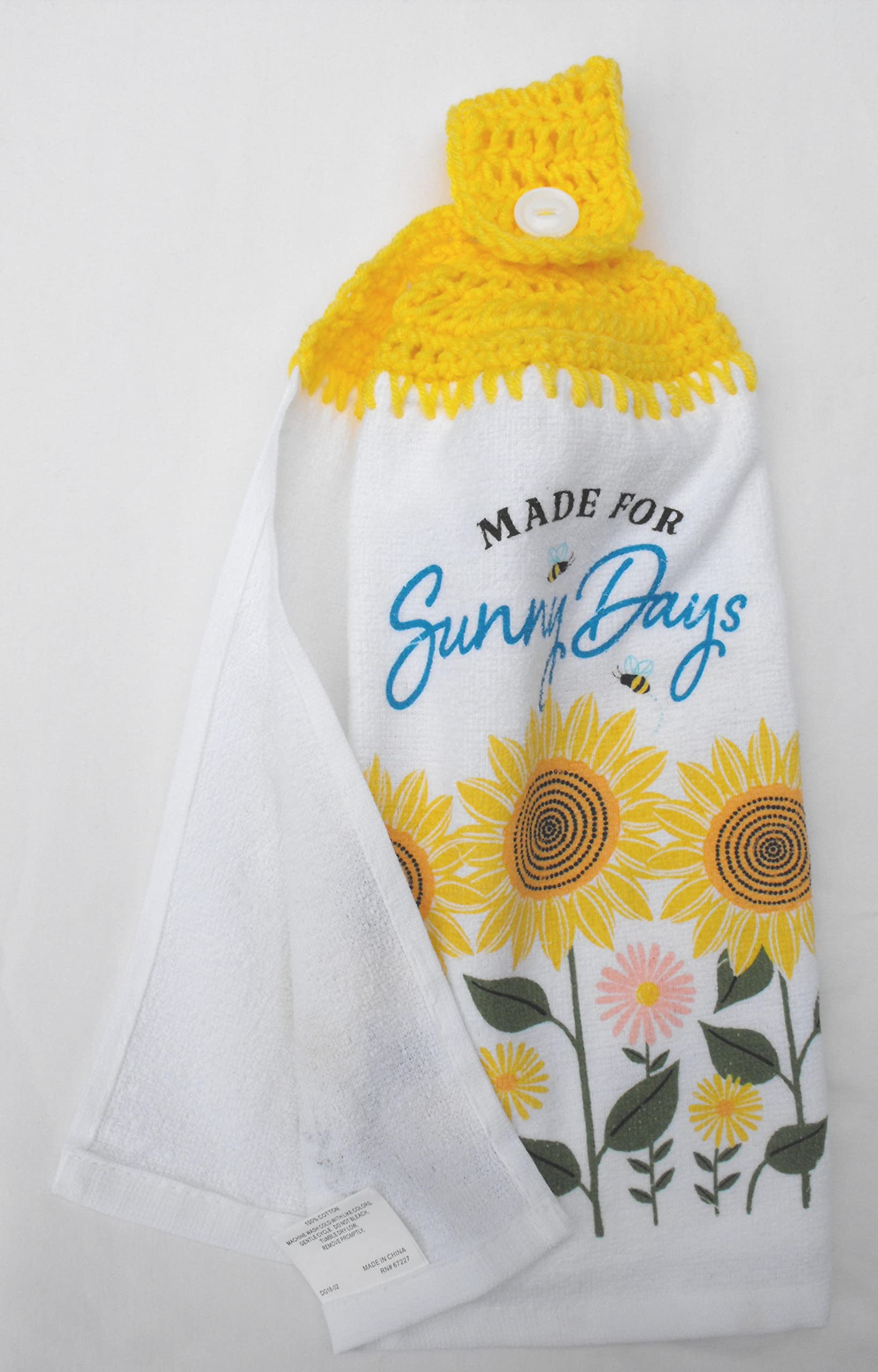 MADE FOR SUNNY DAYS - SUNFLOWER- DOUBLE THICK/FULL HANDMADE HANGING KITCHEN TOWEL