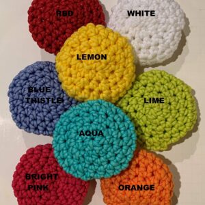 Handmade Knit Nylon Kitchen Scrubbers - Reusable - Sponge - Scouring Pad - Scrubbies - Pot Scrubbers - set of 2 - single layer