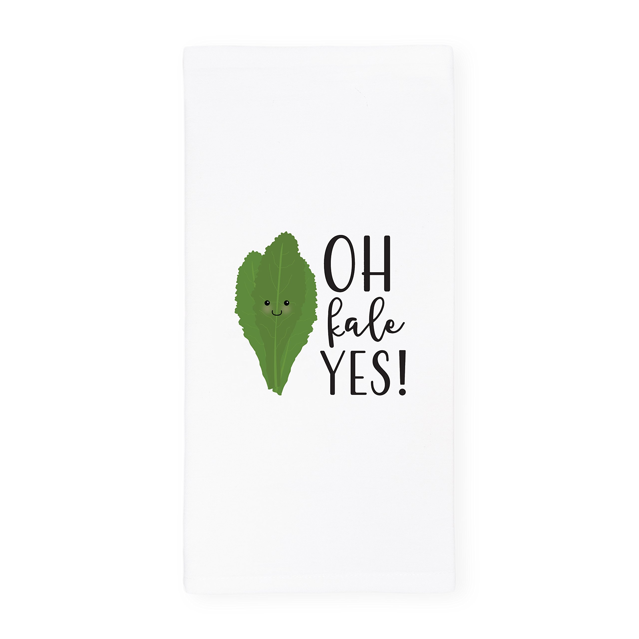 The Cotton & Canvas Co. Oh Kale Yes! Soft and Absorbent Kitchen Tea Towel, Flour Sack Towel and Dish Cloth