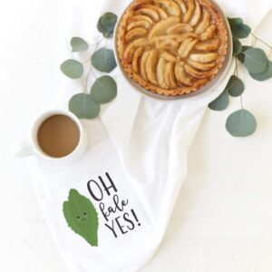 The Cotton & Canvas Co. Oh Kale Yes! Soft and Absorbent Kitchen Tea Towel, Flour Sack Towel and Dish Cloth