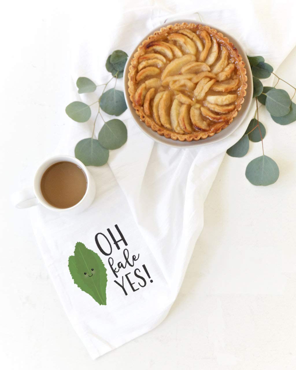 The Cotton & Canvas Co. Oh Kale Yes! Soft and Absorbent Kitchen Tea Towel, Flour Sack Towel and Dish Cloth