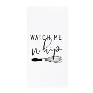 the cotton & canvas co. watch me whip soft and absorbent kitchen tea towel, flour sack towel and dish cloth
