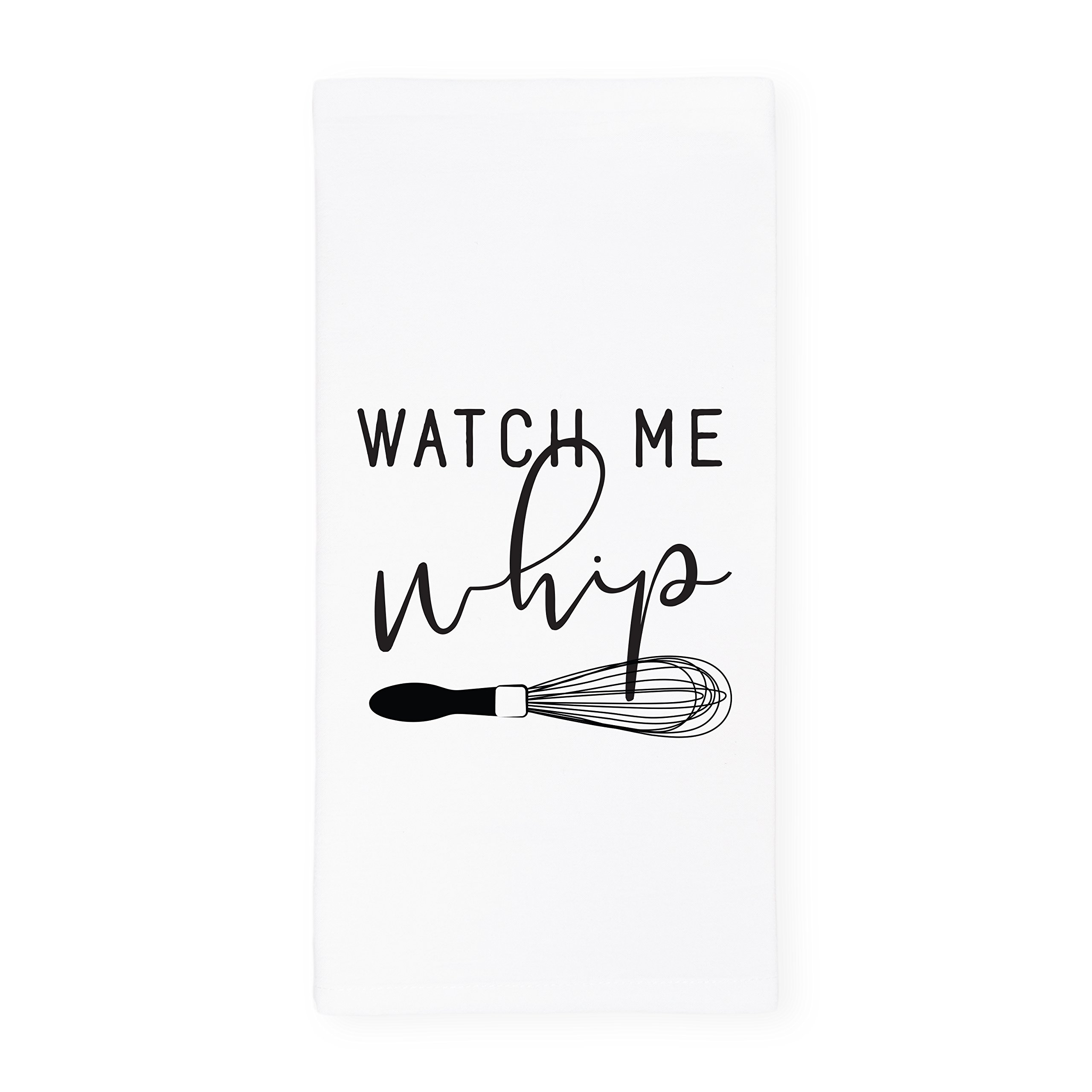 The Cotton & Canvas Co. Watch Me Whip Soft and Absorbent Kitchen Tea Towel, Flour Sack Towel and Dish Cloth