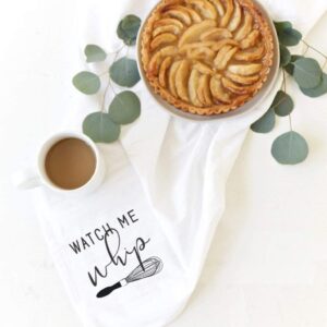 The Cotton & Canvas Co. Watch Me Whip Soft and Absorbent Kitchen Tea Towel, Flour Sack Towel and Dish Cloth