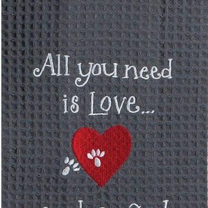 Kay Dee Designs Meow Cat Love Embroidered Waffle Towel