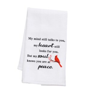 bdpwss cardinal memorial gift bereavement gift my mind still talks to you my heart still looks for you kitchen towel (my mind cardinal tw)