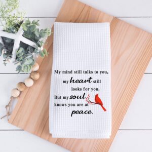 BDPWSS Cardinal Memorial Gift Bereavement Gift My Mind Still Talks to You My Heart Still Looks for You Kitchen Towel (My Mind Cardinal TW)