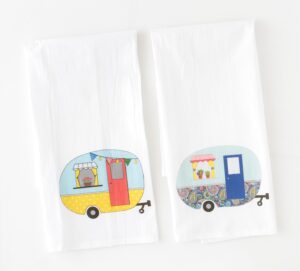 lldecor rv kitchen towels - set of 2, urban hippy design