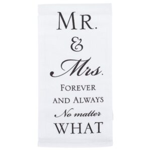 mr. mrs. forever and always 18 x 22 all cotton flour bag style kitchen tea towel