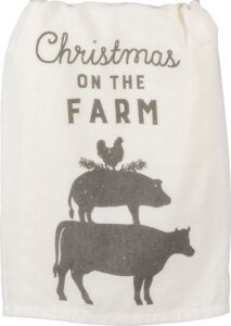 primitives by kathy decorative kitchen towel - christmas on the farm, farmhouse collection inspired design